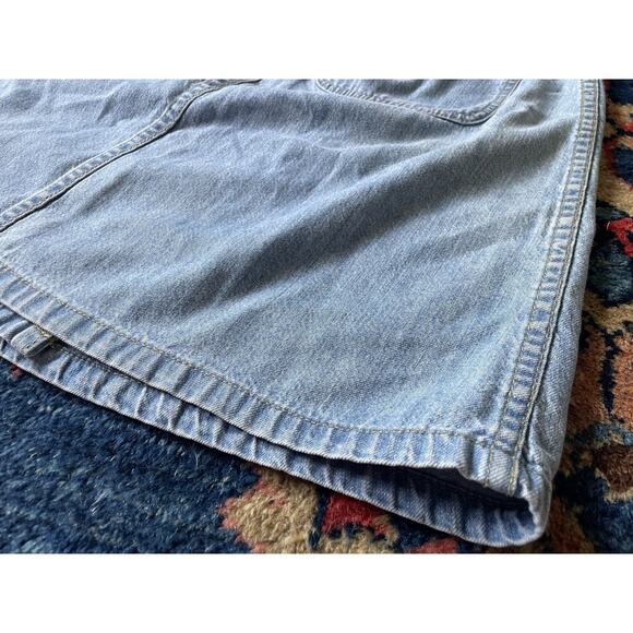 Y2K 90s Liz Claiborne Denim Wrap Mini Skirt W/ Tie & Button Closure Sz 6 Petite - Picture 13 of 16